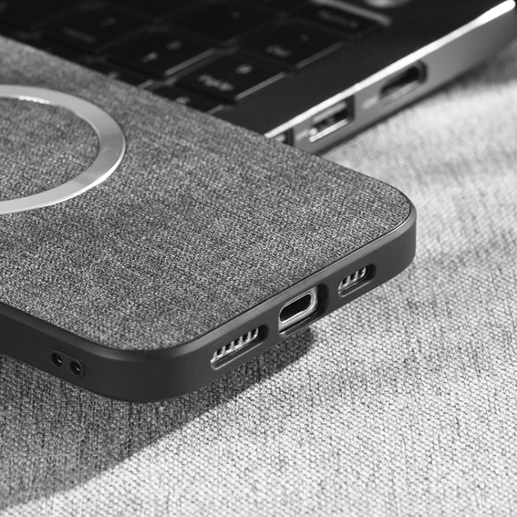 For iPhone 14 Pro Max CD Magsafe Magnetic Cloth Texture Phone Case(Black) by buy2fix