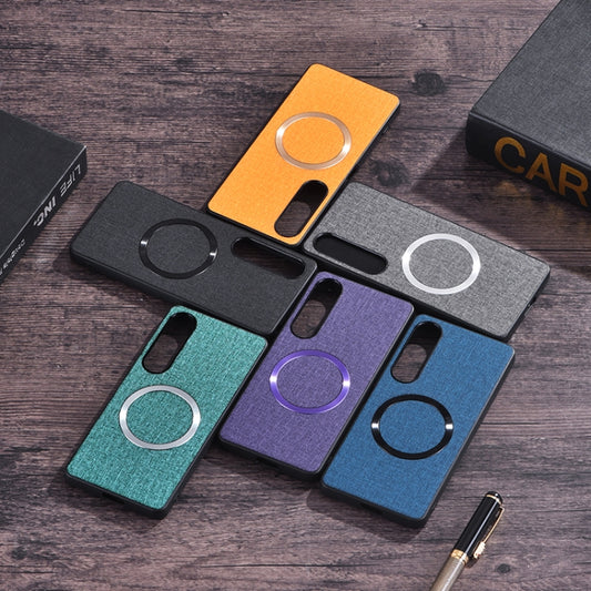 For Sony Xperia 1 VI CD Magsafe Magnetic Cloth Texture Phone Case(Black) by buy2fix