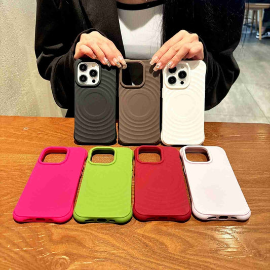 For iPhone 11 Pro Max MagSafe Magnetic Ring Texture TPU Phone Case(Khaki) by buy2fix