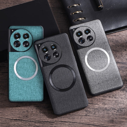 For OnePlus 12 CD Magsafe Magnetic Cloth Texture Phone Case(Dark Green) by buy2fix