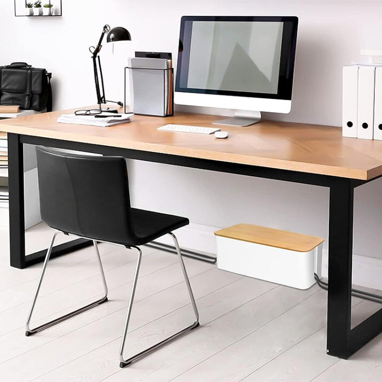 Wire Organizer Storage Box Power Strip Socket Junction Box, Size:Medium(Bamboo White) by buy2fix