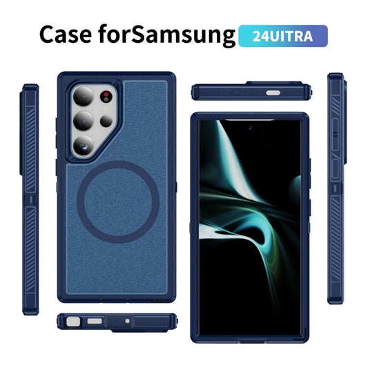 For Samsung Galaxy S24 Ultra 5G Guard Magsafe Magnetic Frosted Phone Case(Royal Blue) by buy2fix