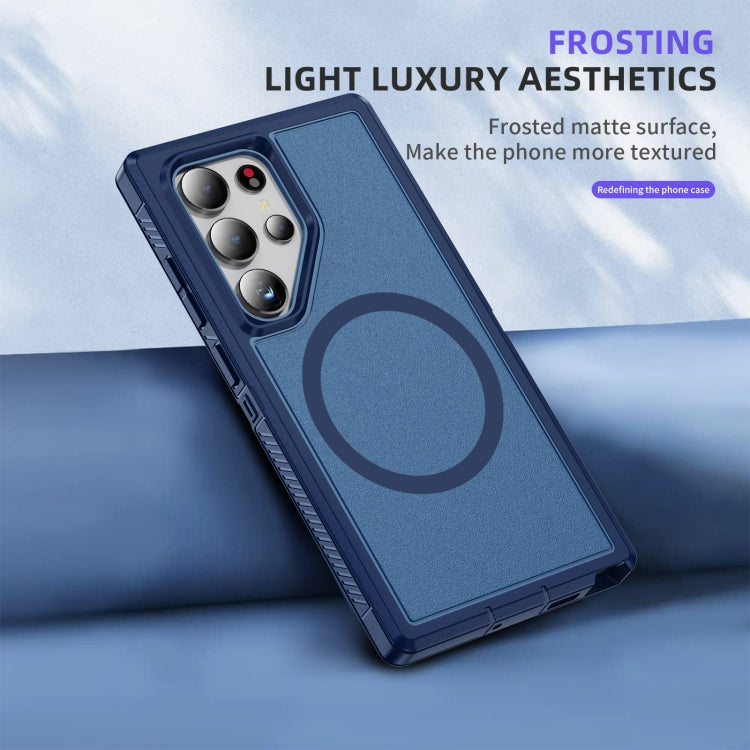 For Samsung Galaxy S24 Ultra 5G Guard Magsafe Magnetic Frosted Phone Case(Royal Blue) by buy2fix