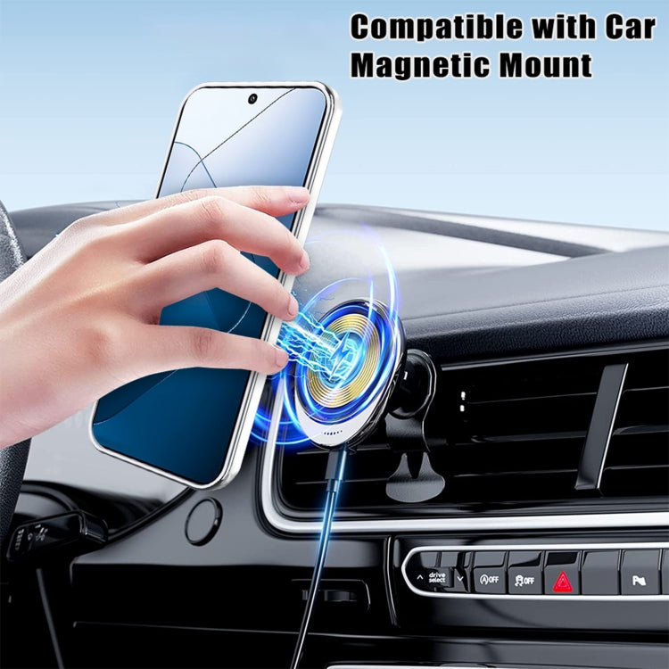 For Xiaomi 14 Pro Electroplating MagSafe 360 Degree Rotation Holder Shockproof Phone Case(Black) by buy2fix