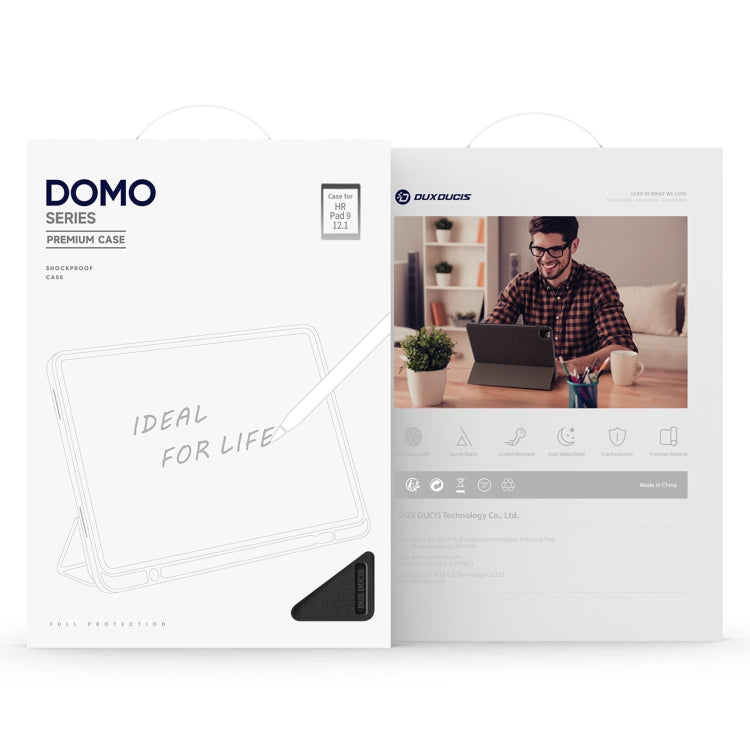 For Honor Pad 9 DUX DUCIS Domo Series Cloth Texture Magnetic Leather Tablet Case(Black) by DUX DUCIS