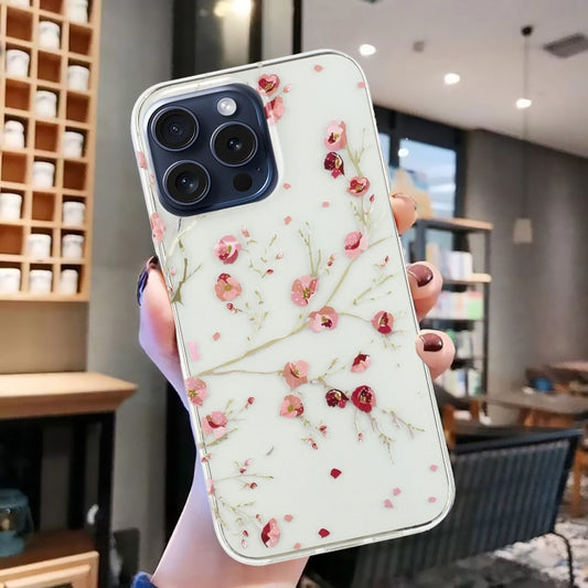 For iPhone 16 Pro Max Colorful Painting Pattern TPU Phone Case(Red Flowers) by buy2fix
