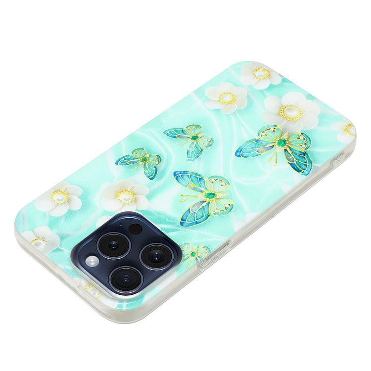 For iPhone 16 Pro Colorful Painting Pattern TPU Phone Case(Butterflies) by buy2fix