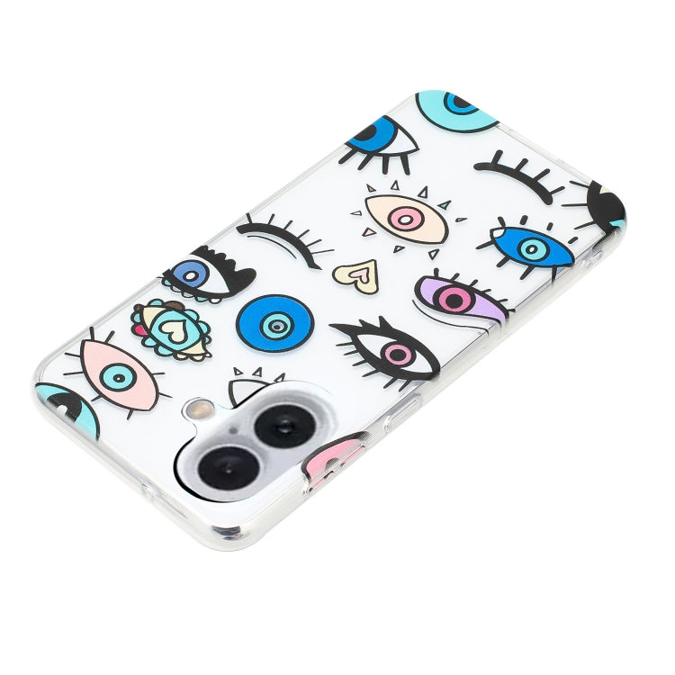 For iPhone 16 Colorful Painting Pattern TPU Phone Case(Eye Monster) by buy2fix