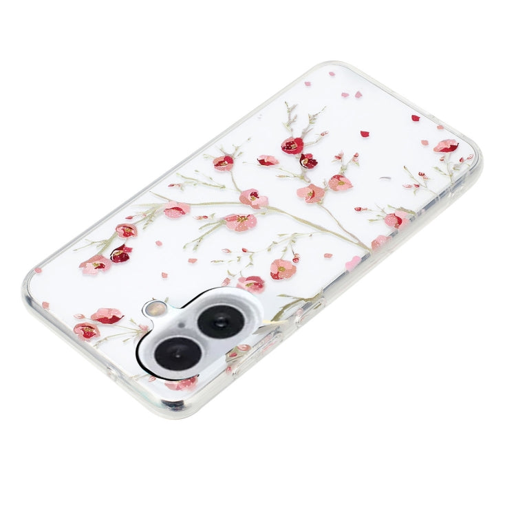 For iPhone 16 Colorful Painting Pattern TPU Phone Case(Red Flowers) by buy2fix