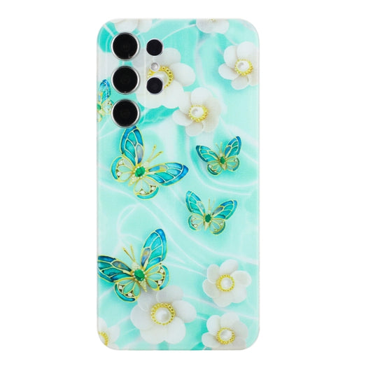 For Samsung Galaxy S24 Ultra 5G Colorful Painting Pattern TPU Phone Case(Butterflies) by buy2fix