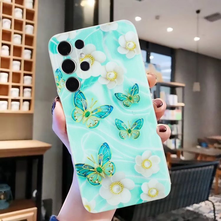 For Samsung Galaxy S24 Ultra 5G Colorful Painting Pattern TPU Phone Case(Butterflies) by buy2fix