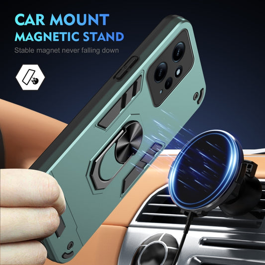 For Xiaomi Redmi Note 12 4G Shockproof Metal Ring Holder Phone Case(Green) by buy2fix
