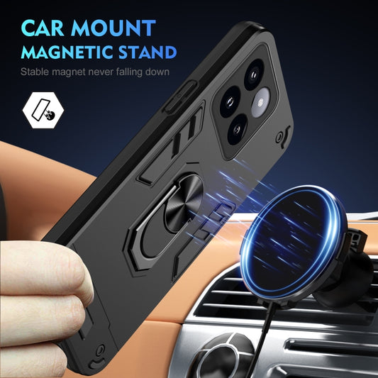 For Xiaomi 14 Pro Shockproof Metal Ring Holder Phone Case(Black) by buy2fix