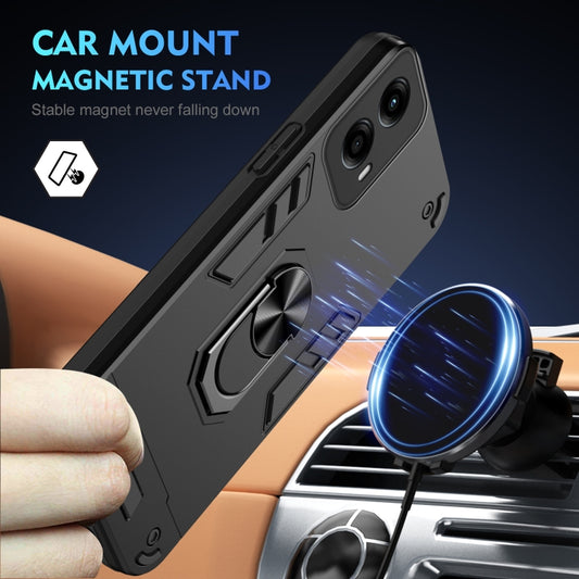 For Motorola Moto G Stylus 5G 2024 Shockproof Metal Ring Holder Phone Case(Black) by buy2fix