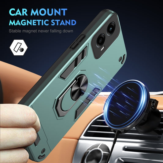 For Motorola Moto G Stylus 5G 2024 Shockproof Metal Ring Holder Phone Case(Green) by buy2fix