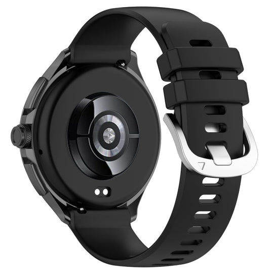 For Xiaomi Watch 2 Liquid Glossy Silver Buckle Silicone Watch Band(Black) by buy2fix