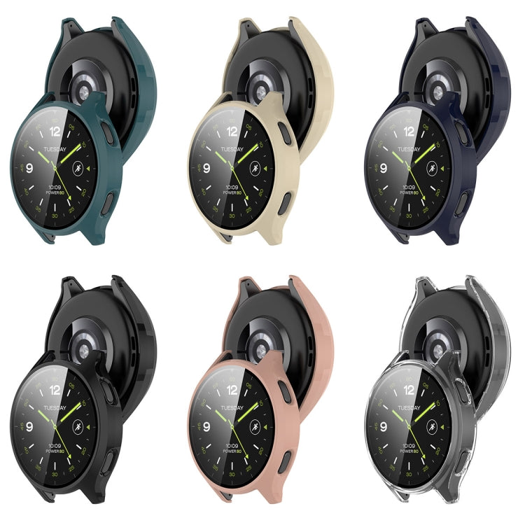 For Xiaomi Watch 2 PC + Tempered Film Integrated Watch Protective Case(Ink Blue) by buy2fix