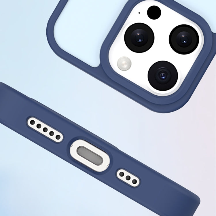 For iPhone 14 Pro Metal Button Skin Feel Matte MagSafe Shockproof Phone Case(White) by buy2fix