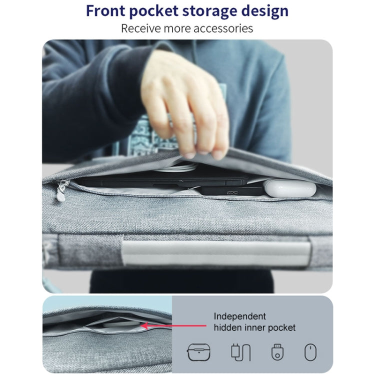 ZGA BG-01 Waterproof Laptop Handbag, Size:16 inch(Grey) by ZGA