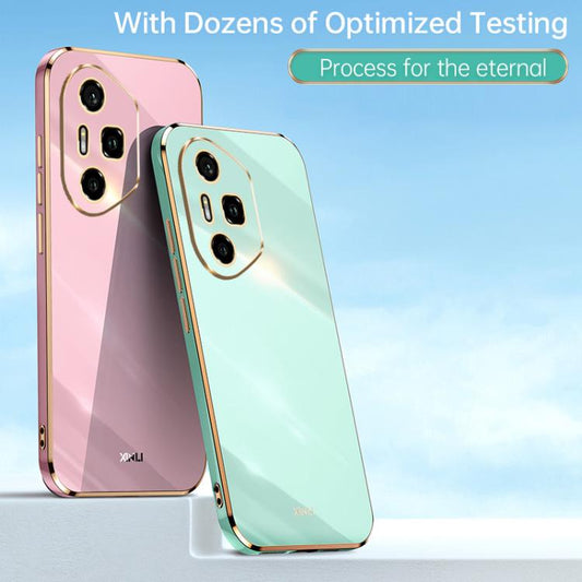 For Honor 300 Pro XINLI Straight 6D Plating Gold Edge TPU Phone Case(Pink) - Honor Cases by XINLI | Online Shopping UK | buy2fix