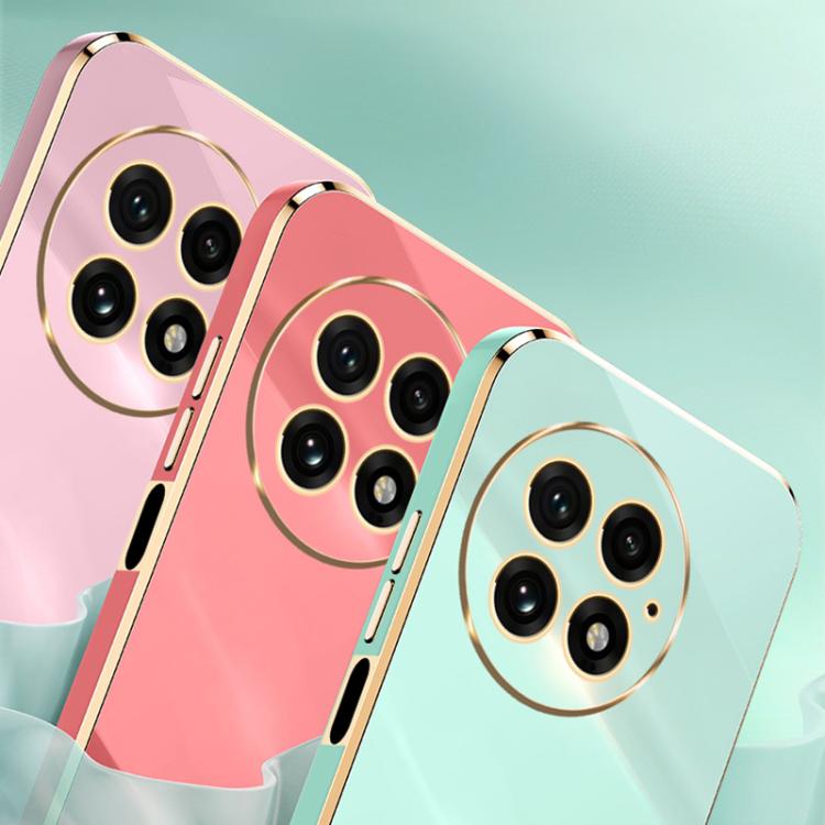 For OnePlus 13 XINLI Straight 6D Plating Gold Edge TPU Phone Case(Pink) - OnePlus Cases by XINLI | Online Shopping UK | buy2fix