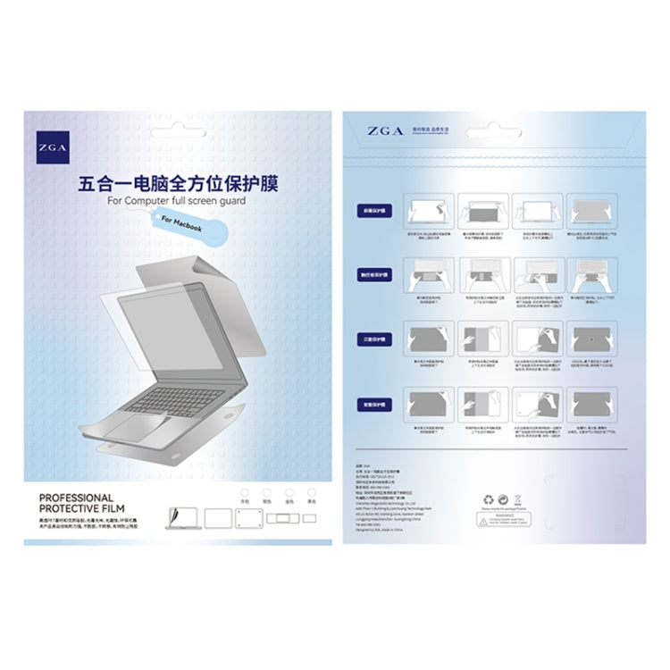 For MacBook Pro 13.3 inch 2020 ZGA 5 in 1 Laptop All-round Protective Film(Grey) by ZGA