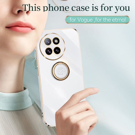 For Xiaomi Civi 4 Pro XINLI Straight Edge 6D Electroplate TPU Phone Case with Ring Holder(Mint Green) by XINLI