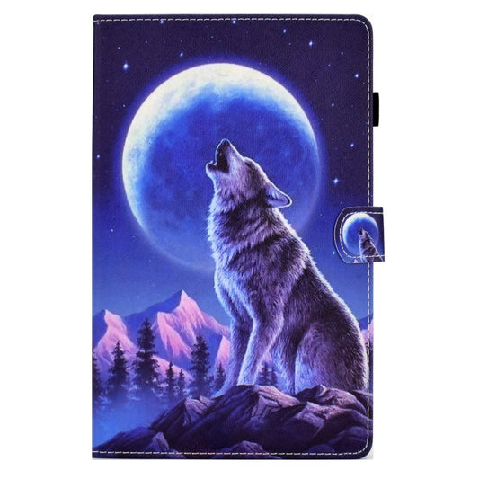 For Lenovo Tab M11 / Xiaoxin Pad 11 2024 Colored Drawing Sewing Pen Slot Leather Tablet Case(Night Wolf) by buy2fix