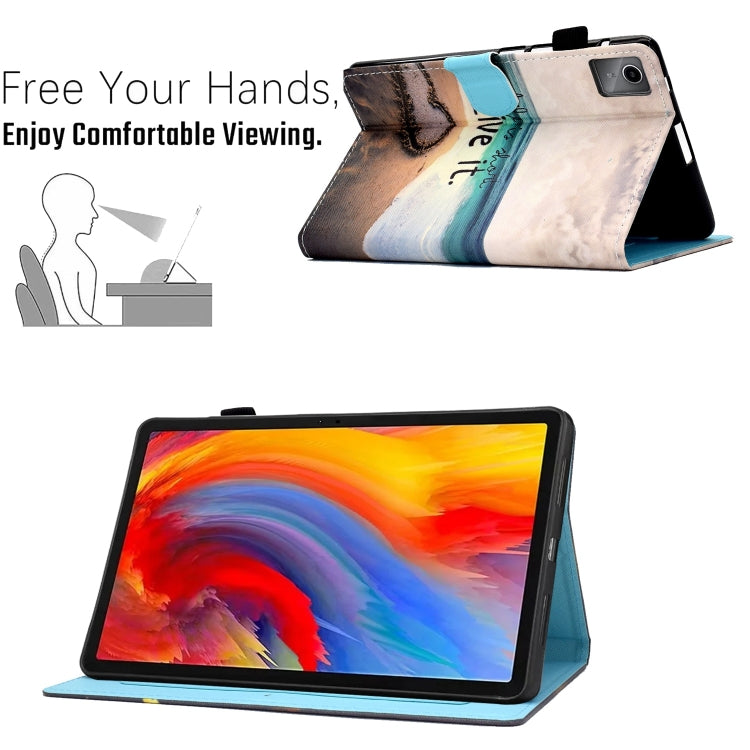 For Lenovo Tab M11 / Xiaoxin Pad 11 2024 Colored Drawing Sewing Pen Slot Leather Tablet Case(Love) by buy2fix