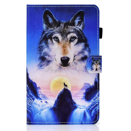 For Lenovo Tab M11 / Xiaoxin Pad 11 2024 Colored Drawing Sewing Pen Slot Leather Tablet Case(Wolf) by buy2fix