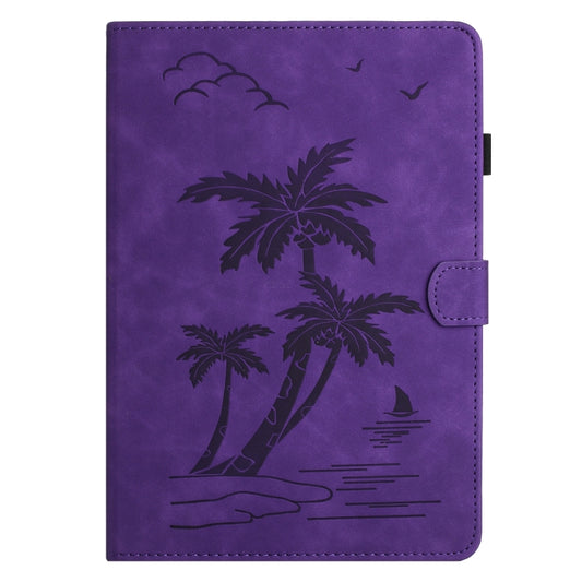 For iPad 10.2 2019/2020/10.5 2017/2019 Coconut Tree Embossed Smart Leather Tablet Case(Purple) - iPad Pro 10.5 inch Cases by buy2fix | Online Shopping UK | buy2fix