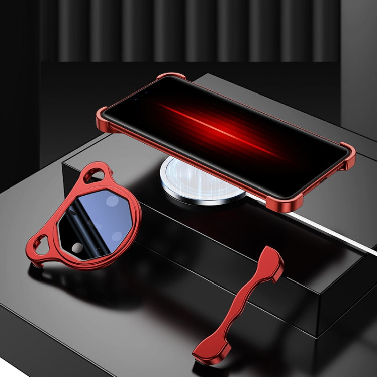 For Huawei Mate 60 RS Ultimate Frameless Metal Corner Pad Phone Case with Lens Film(Red) by buy2fix