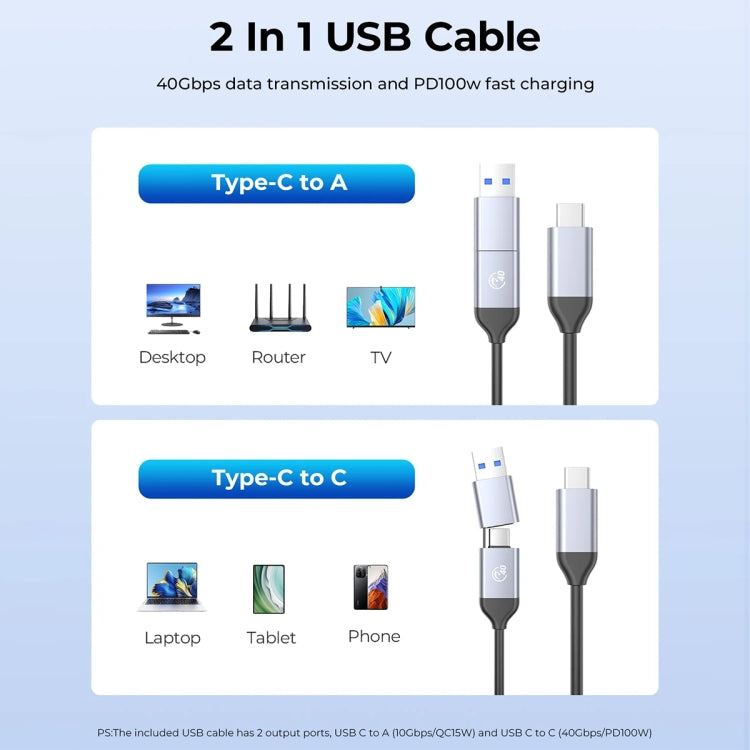 ORICO CNM2-U4 40Gbps USB4 M.2 NVMe SSD Enclosure(Grey) by ORICO