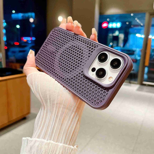 For iPhone 14 Plus MagSafe Magnetic Heat Dissipation Phone Case(Dark Purple) by buy2fix