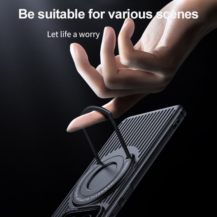 For Xiaomi 14 Pro Cooling MagSafe Magnetic Ring Holder PC Phone Case(Purple) by buy2fix