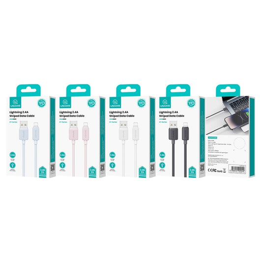 USAMS US-SJ694 USB to 8 Pin 2.4A Striped Fast Charge Data Cable, Length:2m(Blue) by USAMS