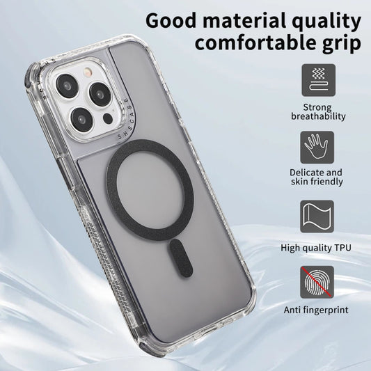 For iPhone 14 Dreamland MagSafe Magnetic 3 in 1 TPU + PC Phone Case(Transparent Black) by buy2fix