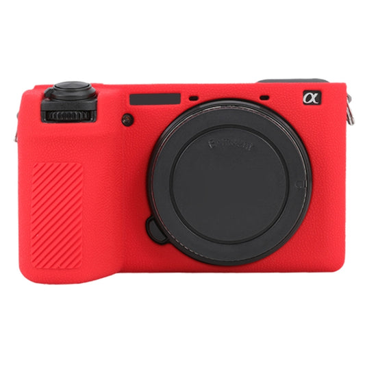 For Sony ILCE-6700 / A6700 Litchi Texture Soft Silicone Protective Case(Red) by buy2fix