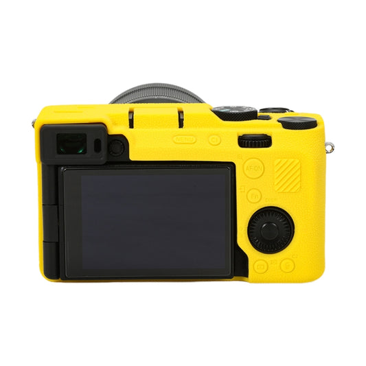 For Sony ILCE-7CM2 / A7C II / A7CR Litchi Texture Soft Silicone Protective Case(Yellow) by buy2fix