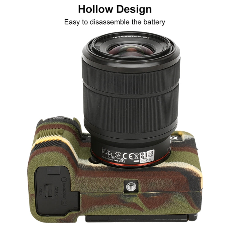 For Sony ILCE-7CM2 / A7C II / A7CR Litchi Texture Soft Silicone Protective Case(Camouflage) by buy2fix