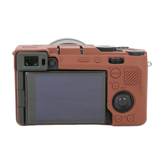 For Sony ILCE-7CM2 / A7C II / A7CR Glossy Soft Silicone Protective Case(Coffee) by buy2fix