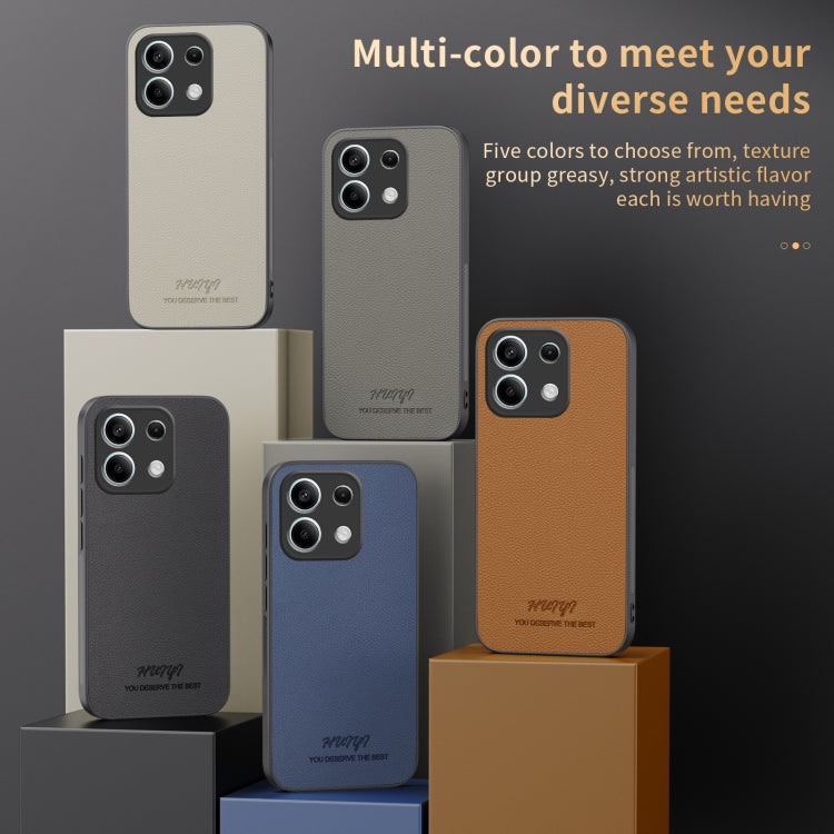 For Redmi Note 13 4G HUIYI Leather Magnetic Phone Case(Black) by buy2fix