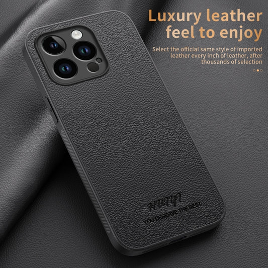 For iPhone 14 Pro HUIYI Leather Magnetic Phone Case(Grey) by buy2fix