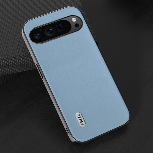 For Google Pixel 9 Pro ABEEL Arashi Texture PU Phone Case(Curtain Blue) by buy2fix