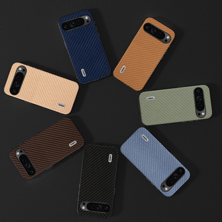 For Google Pixel 9 Pro ABEEL Carbon Fiber Texture Protective Phone Case(Light Brown) by buy2fix