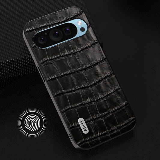For Google Pixel 9 ABEEL Crocodile Texture Genuine Leather Phone Case(Black) by buy2fix