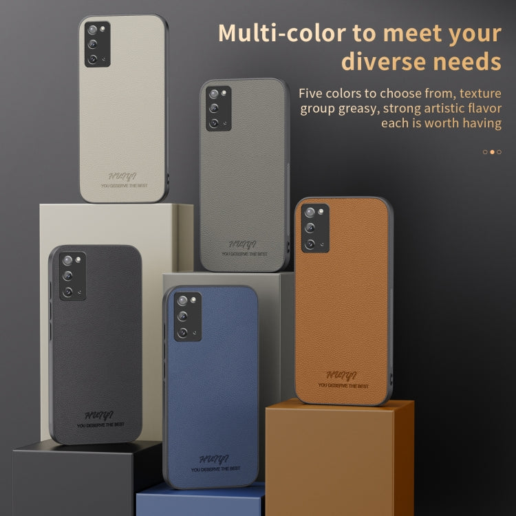 For Samsung Galaxy Note20 HUIYI Leather Magnetic Phone Case(Grey) by buy2fix