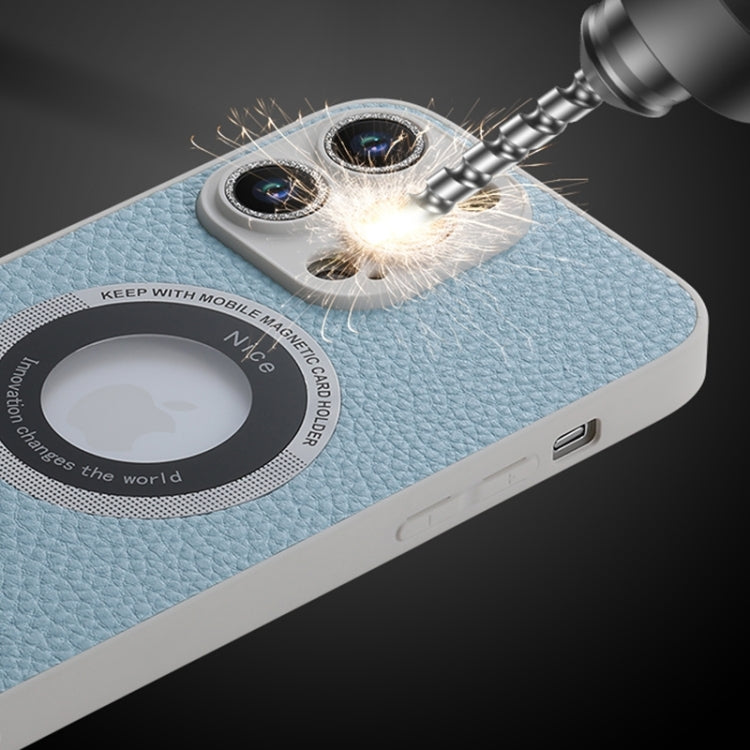For iPhone 15 Plus Litchi Texture MagSafe TPU Full Coverage Shockproof Phone Case(Orange) by buy2fix
