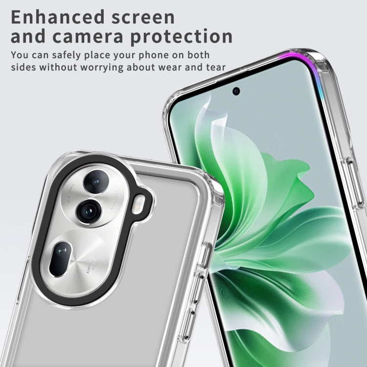 For OPPO Reno11 Global Transparent Acrylic + TPU Shockproof Phone Case(Transparent Black) by buy2fix
