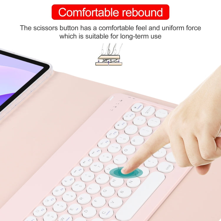 For Huawei MatePad 11 2023 / 2021 Round Button Bluetooth Keyboard Rotatable Holder Leather Case(Rose Gold) by buy2fix